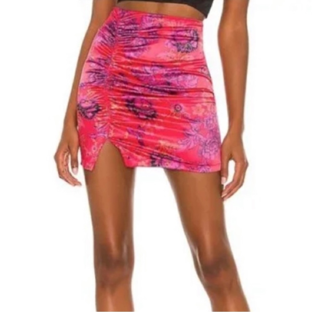 NWT Free People Pink with flowers mini skirt size 0 - Picture 10 of 10
